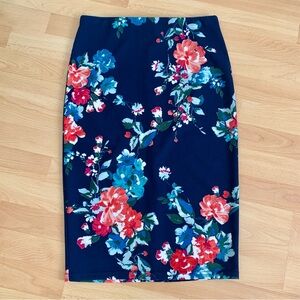 Beautiful Floral Midi Pencil Skirt Size Medium